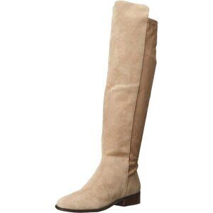 Womens Over The Knee Suede Boots Pull On Low Heel Tall Boot Block Heel